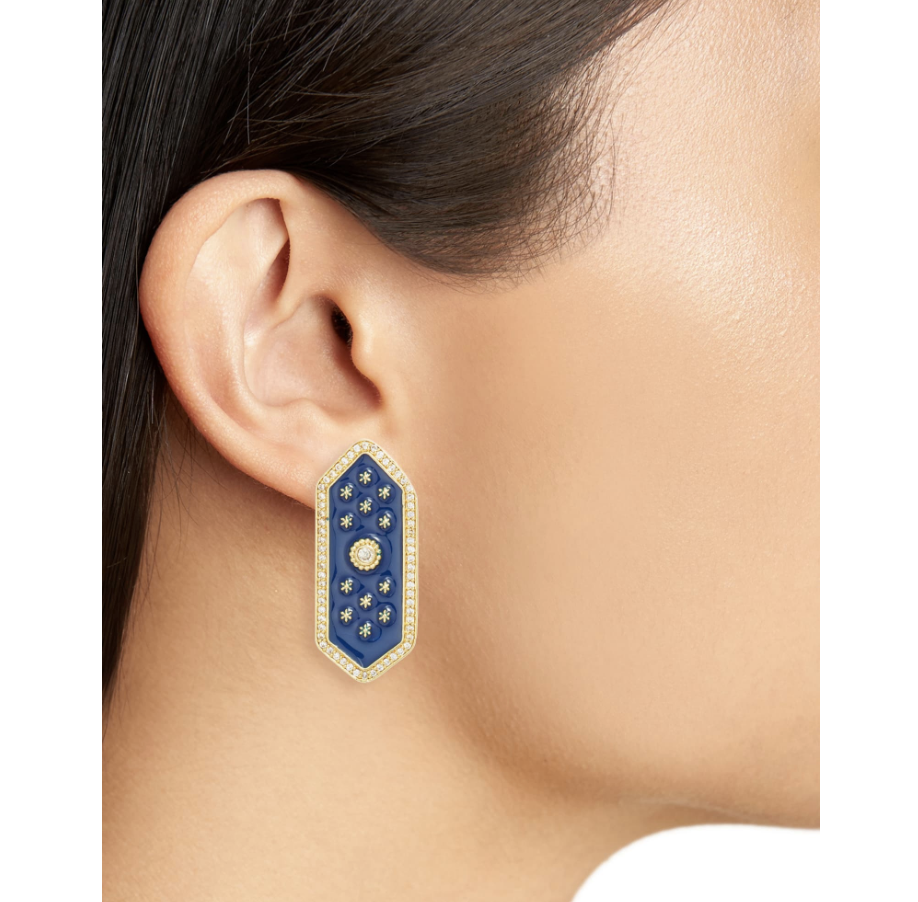 ELOISE Lapis Blue ステイトメント リング ★Luxdivine★ ELOISE STUD EARRINGS /// Lapis Blue — Lux Divine